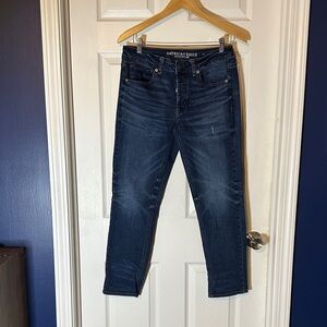 American Eagle Outfitters Women's Dark Blue Slim Jeans